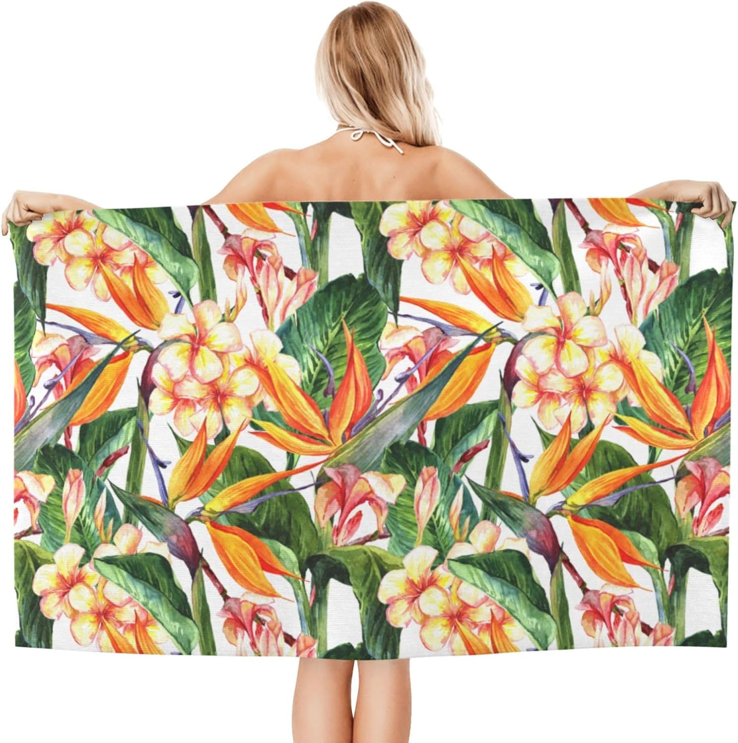 Beach Towel Bird of Paradise Quick Dry Oversized Lightweight Thin Bath Towel 32"x52",Men's and Women's Travel Swimming Pool Yoga Gym Sand-Proof and Absorbent Towel