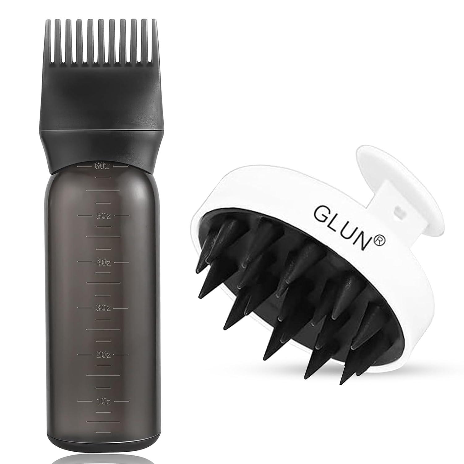 GLUN® Scalp Massager & Dye Comb Bottle Combo, White Anti-dandruff Soft Silicone Bristle & Purple 120ML Hair Dye Applicator... - Review, Price and Buying Guide