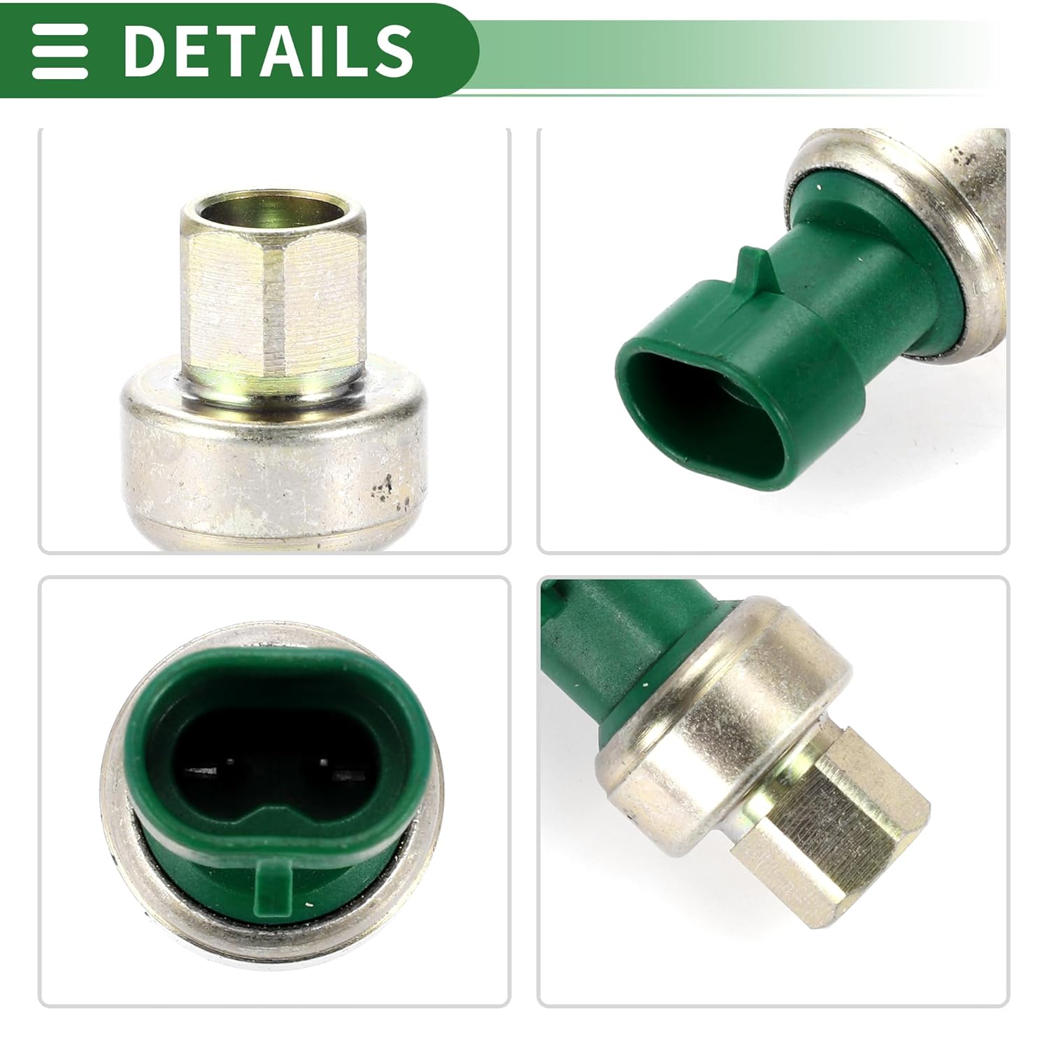 Motoforti Engine A/C Pressure Switch Sensor, Air Conditioning Refrigerant Pressure Transducer, for Chevrolet Silverado 1500 1999-2002, Metal, No.15966454, Silver Tone