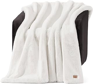 UGG Euphoria Faux Fur Throw Blanket, Warm Fluffy Throw for Couch or Bed,...