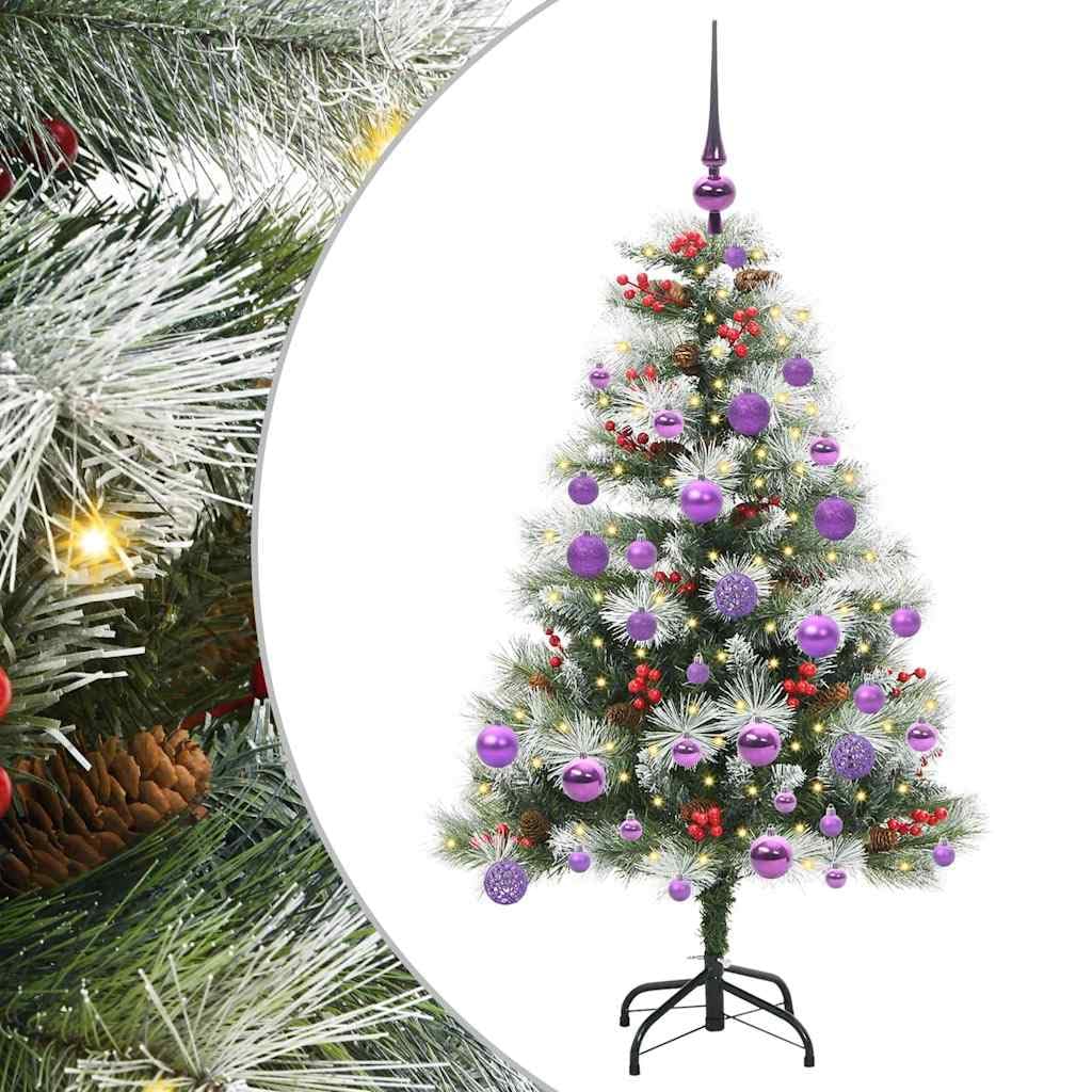 Árbol de Navidad artificial verde y blanco, 120 cm