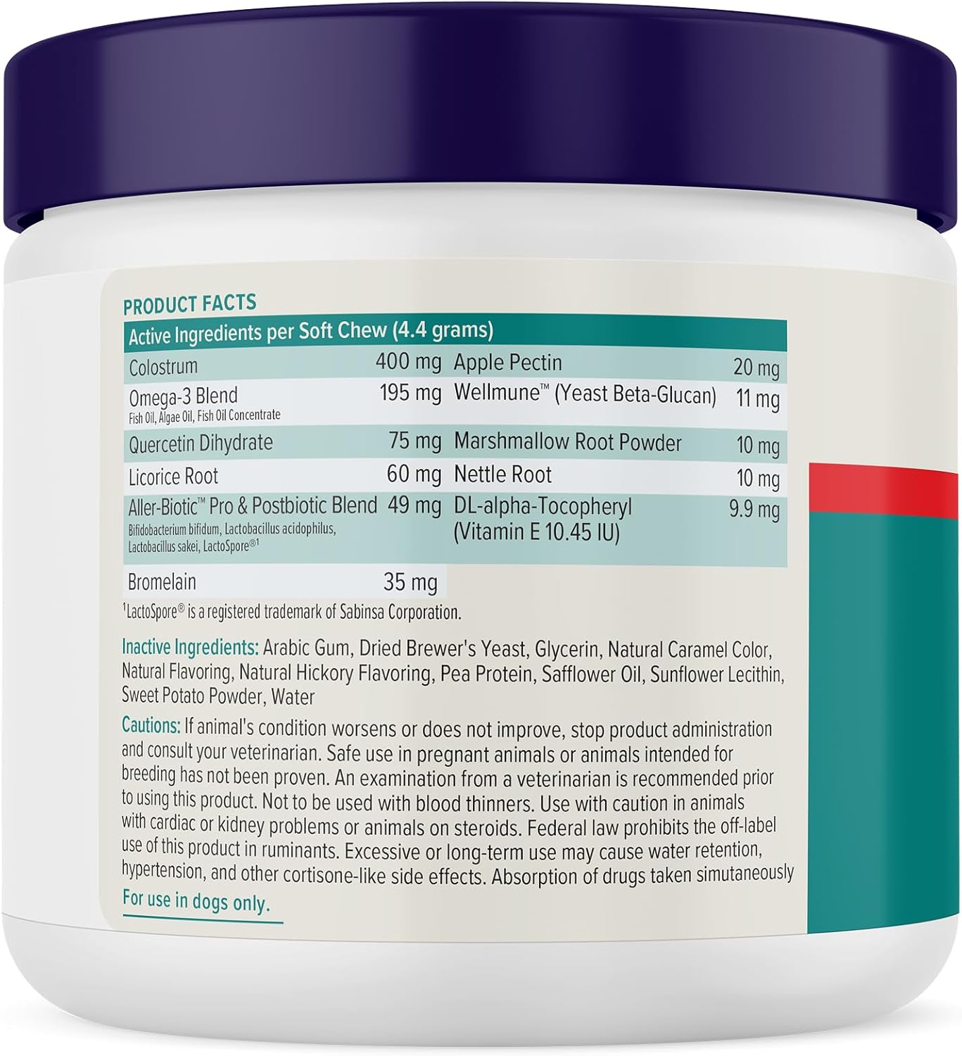 Vetnique DermaBliss Dog Allergy Chews for Seasonal Allergy Itch Relief, Skin & Gut Health with Probiotics and Omega 3 Blend - Advanced or Regular Strength (60ct, Advanced Strength Chews)