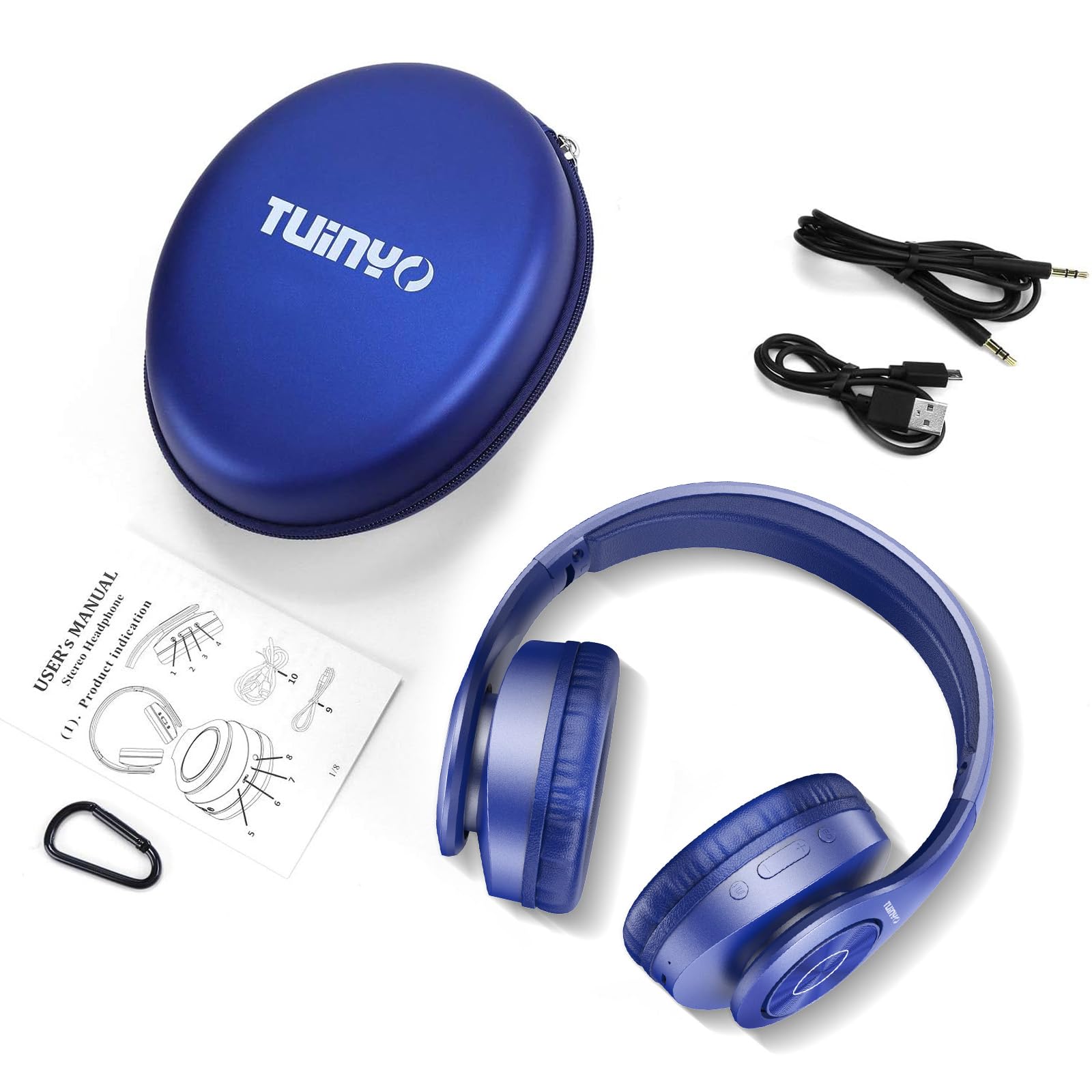 TUINYO Bluetooth Headphones Wireless Over Ear, Dark Blue — Amazon image 6