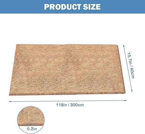 Miniatura 2 de Rollo de revestimiento de coco, 16 x 118 pulgadas, forro de coco natural para macetas, tapete de revestimiento de fibra de coco para cesta colgante,