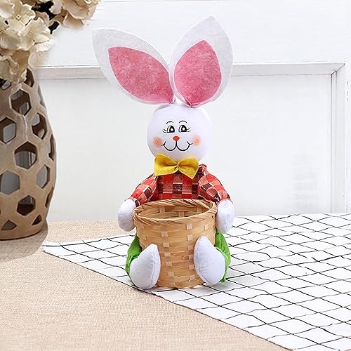 Miniatura 4 de Linda cesta de Pascua de conejo, huevos de dulces, bolsa de almacenamiento de conejo, decoración de fiesta, decoración de Pascua, adornos de Pascua