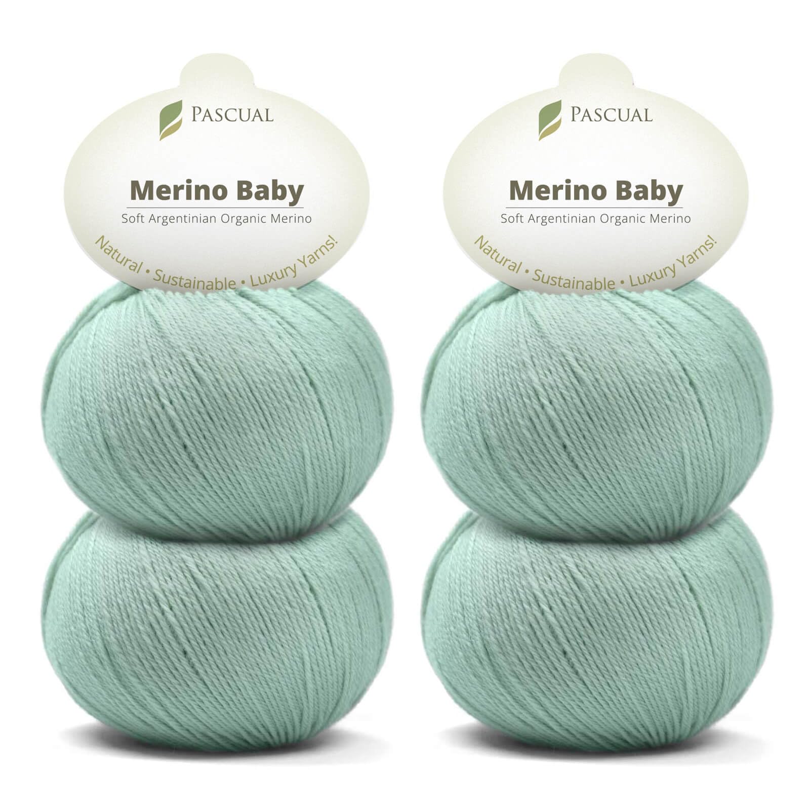 PASCUALI Merino Baby|Strickwolle aus 100% Schurwolle aus Merino, Merinowolle zum Stricken und Häkeln, SET: 4 Knäuel - 200 g, Farbe: Karibik 317
