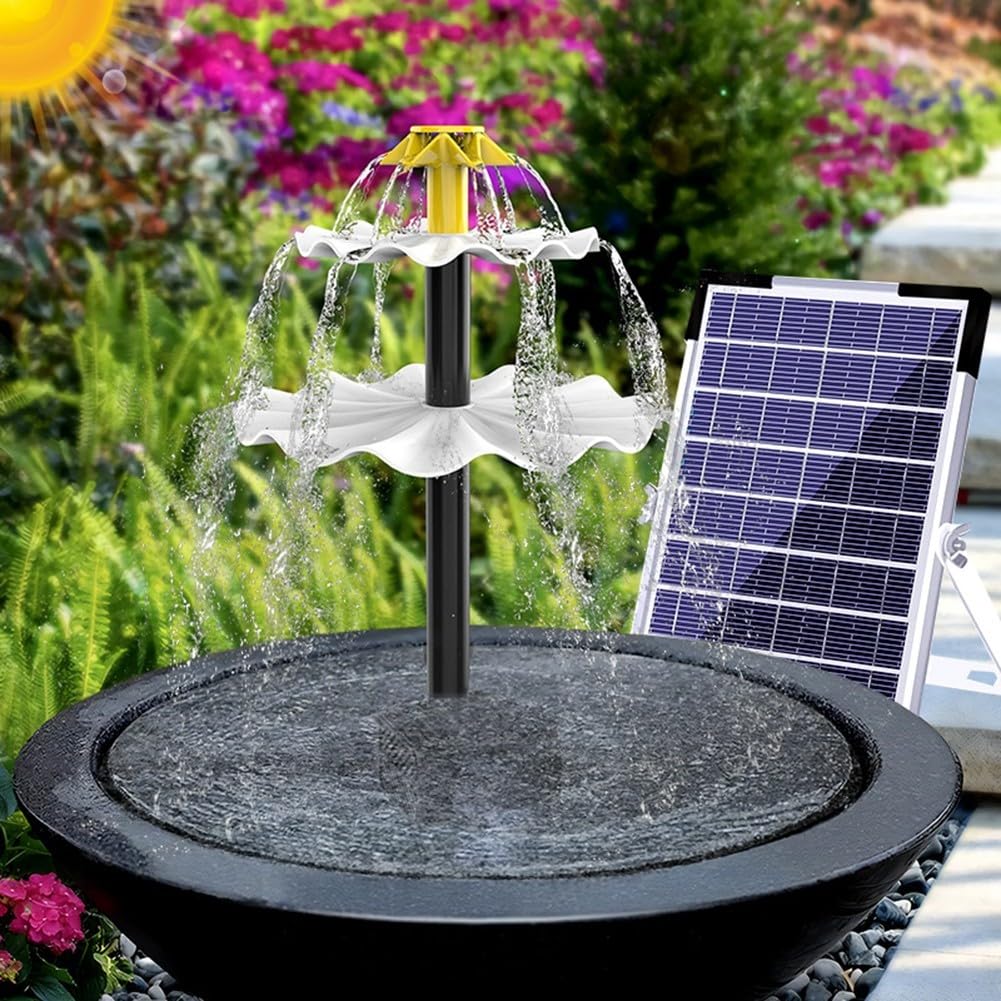 Solar-Vogeltränke, 6 W, 9 V, mit polykristallinem Panel und eingebautem 1500-mAh-Akku für Dauerbetrieb (kein Licht)