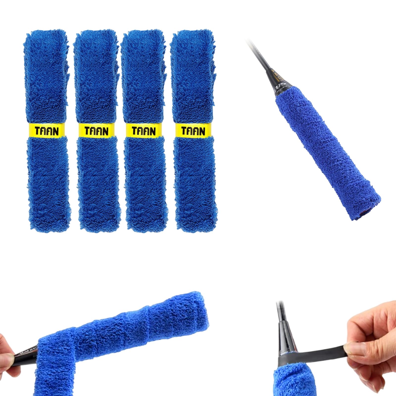 Amazon | GreenGee バドミントン グリップテープ 4本セット 綿 吸汗