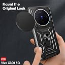 TheGiftKart Tough Armor Bumper Back Cover Case for Vivo X300 5G | Rotating Camera Cover, Kickstand & Ring Holder | 360 Degree Protection Back Cover Case for Vivo X300 5G (PC & TPU, Black) gallery image