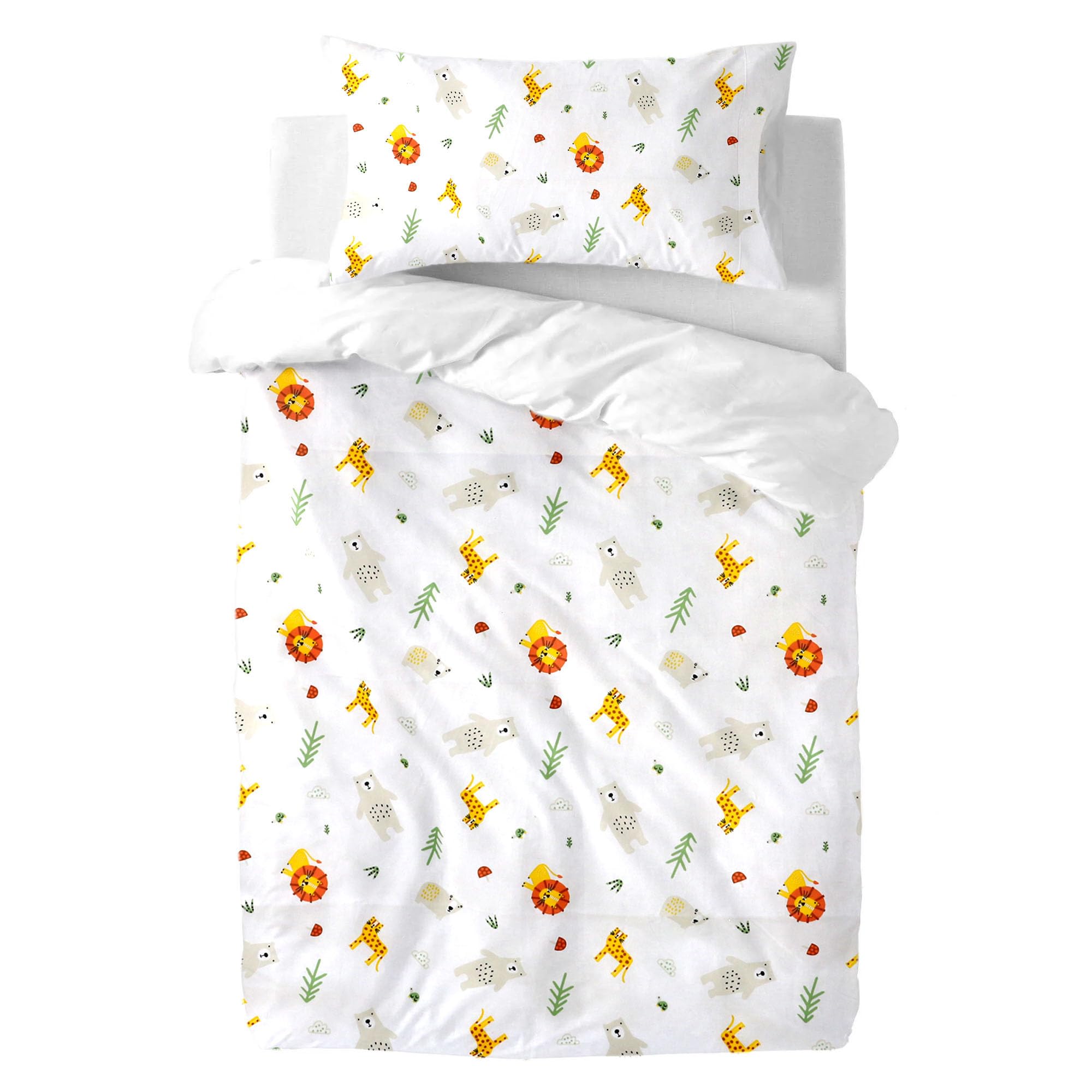 Parure de lit bébé 100x135cm en coton avec housse de couette et taie d'oreiller Leo pour lit 60x120