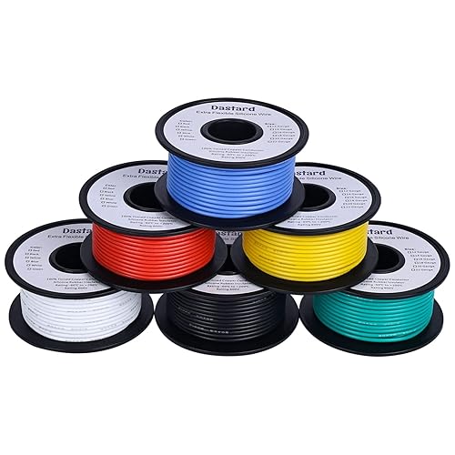 Vista 41 de Dastard Cable trenzado de silicona de 16 AWG, carrete rojo de 100 pies, cable flexible para automóviles calibre 16, alambre de cobre estañado