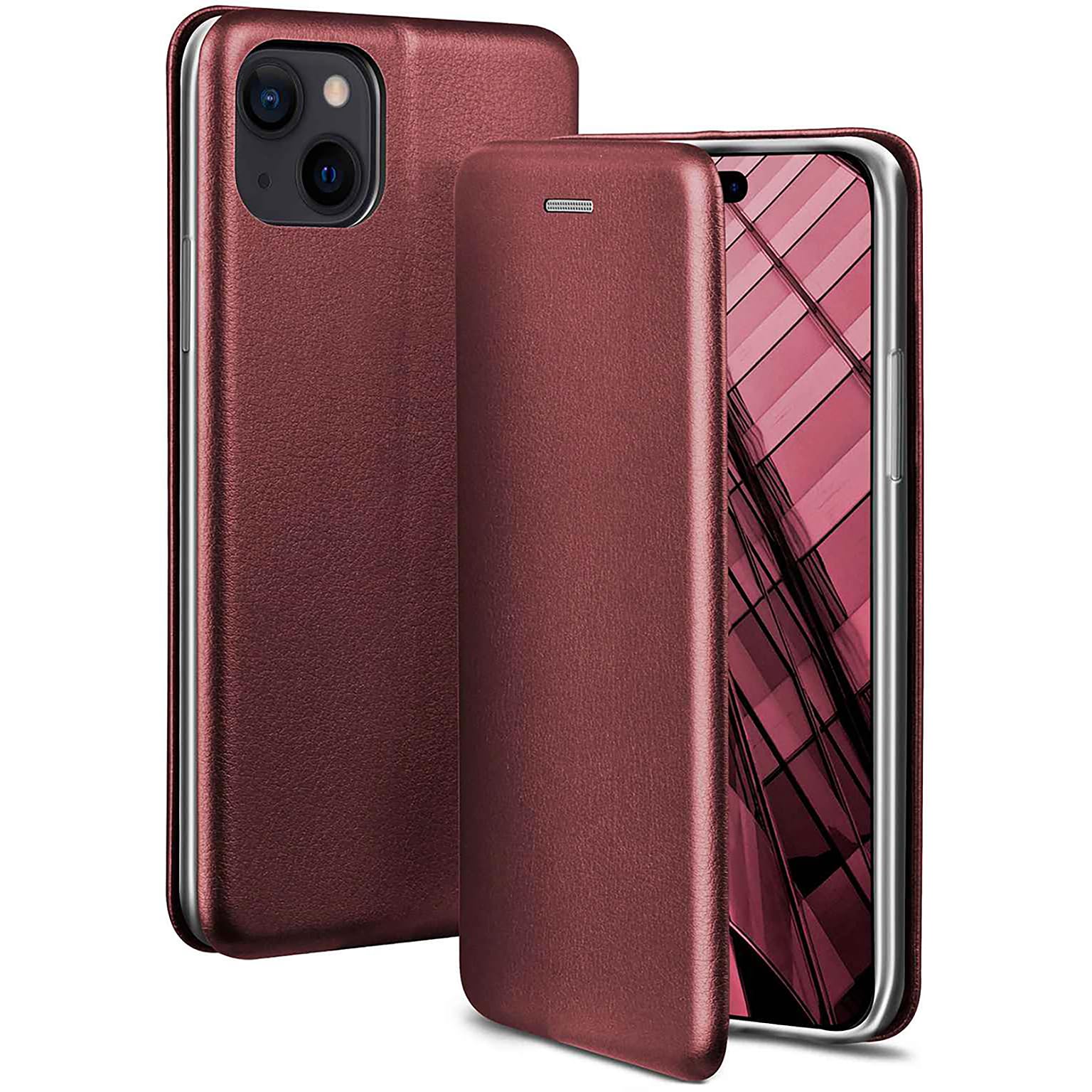Funda iPhone 15 Plus silicona y cuero plegable antichoque con tarjetero 8