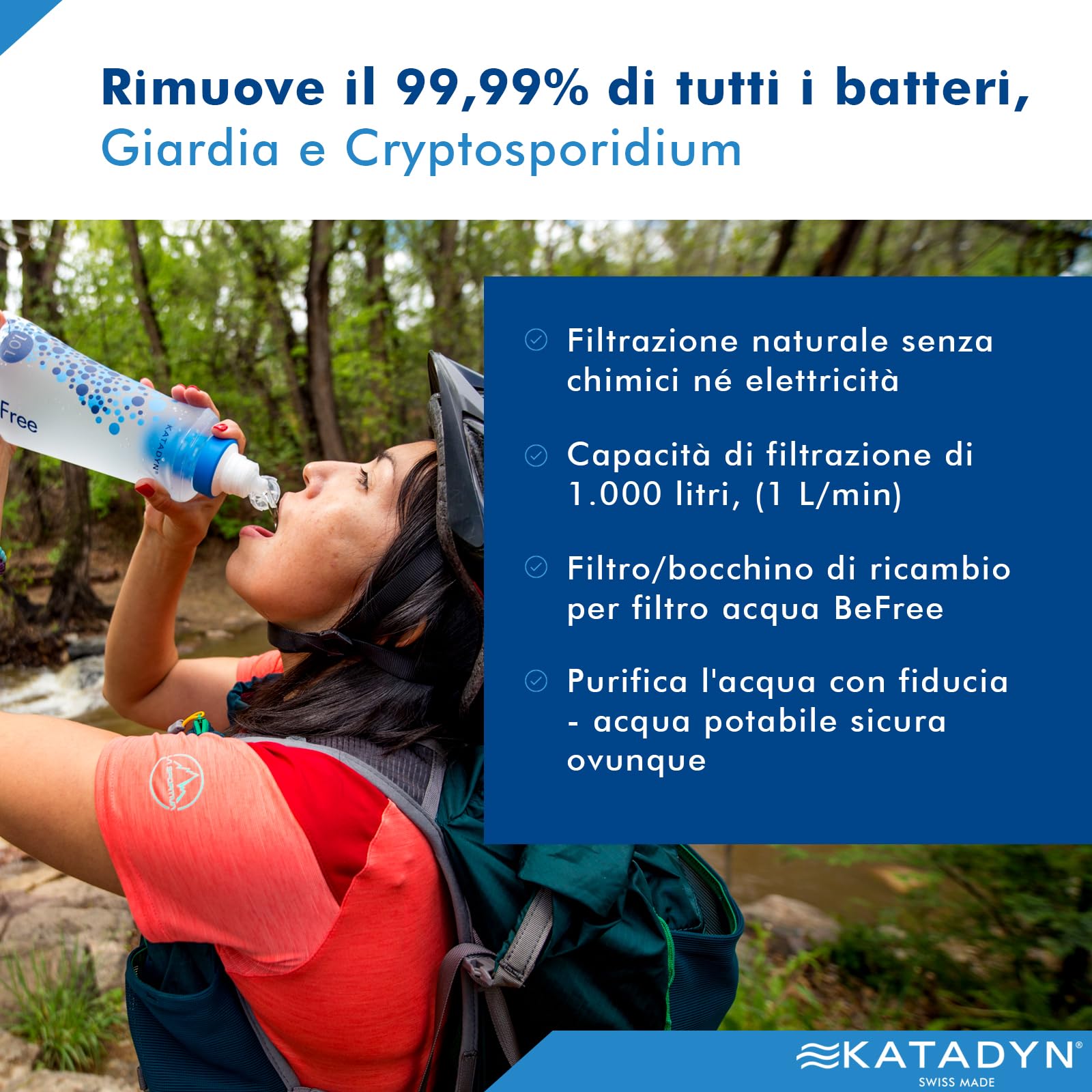 Katadyn Befree - Filtro dell'acqua, 8019641, Blue