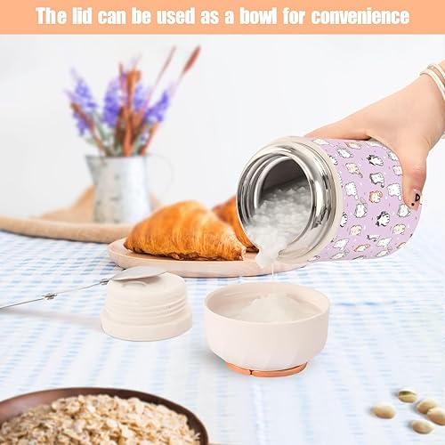 Miniatura 6 de Cats Food Jar with Spoon Stainless Steel Vacuum Insulated Food Container 17 oz Soup Thermos for Hot Food