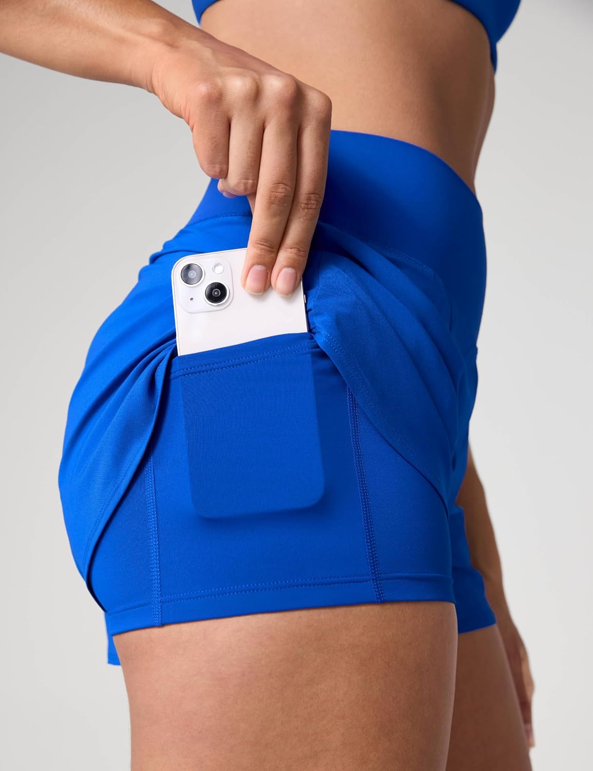UNISSU High Waisted Athletic Shorts for Women 2.5'' Gym Track with Boxer Liner Zip Pockets Quick Dry for Running Workout