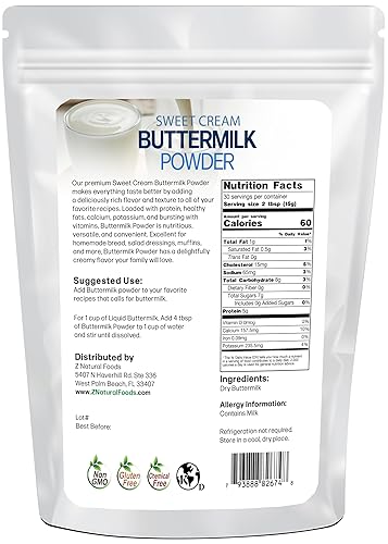 Miniatura 2 de Z Natural Foods - Crema dulce suero de leche en polvo-100% natural- Sin gluten- Suero seco sin OGM- 1 libra