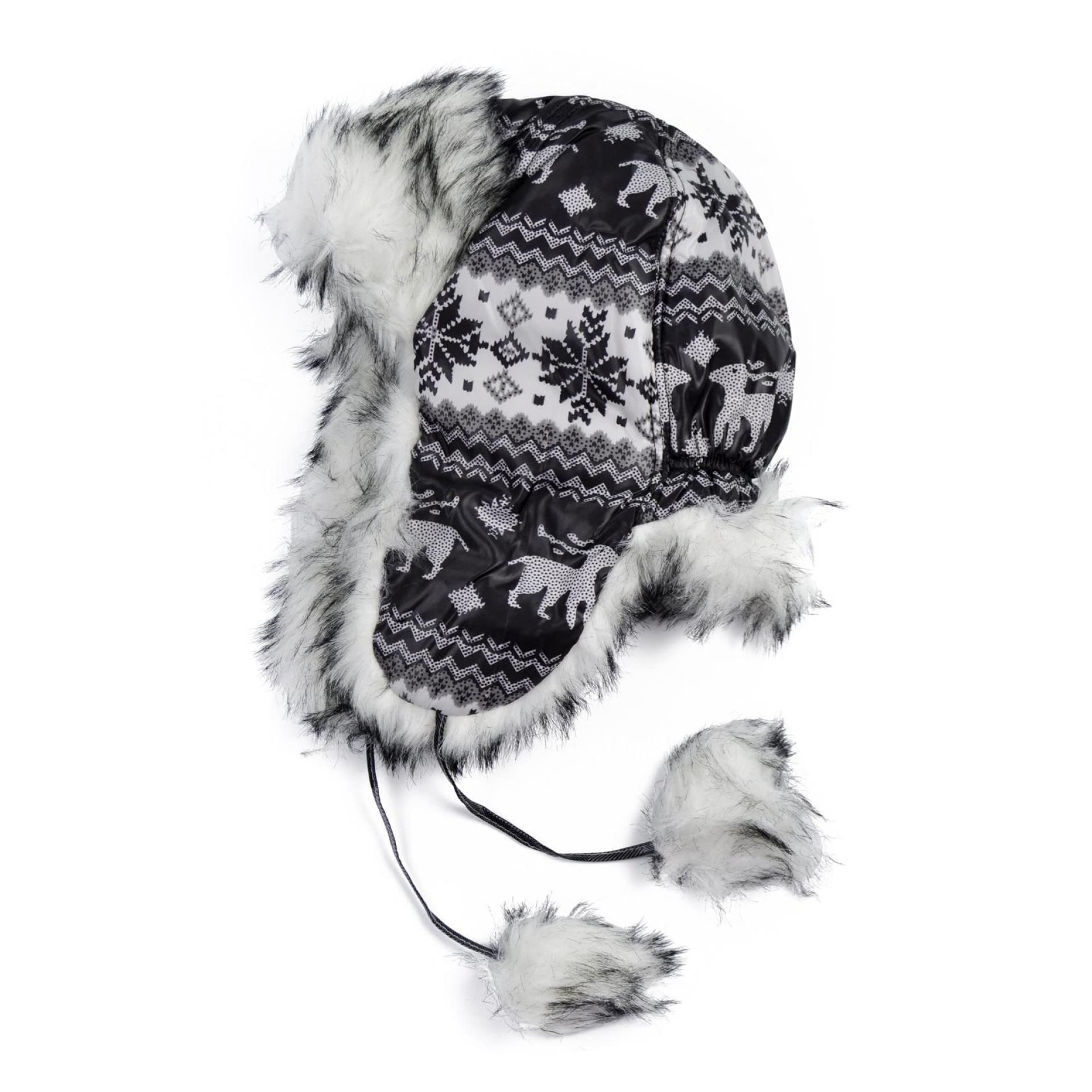 Générique Bonnet Style Chapka péruvien 56-58cm doublé Chaud Hiver Neuf Adulte Motif noël cerf Flocon Hommes Femmes Mixte Unisexe Doublure cz1844