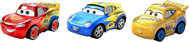 Disney and Pixar Cars Mini Racers (3-Pack), Small Die-Cast Metal Racing Toy Vehicles, Gift for Kids Age 3 Years and Older GKG01