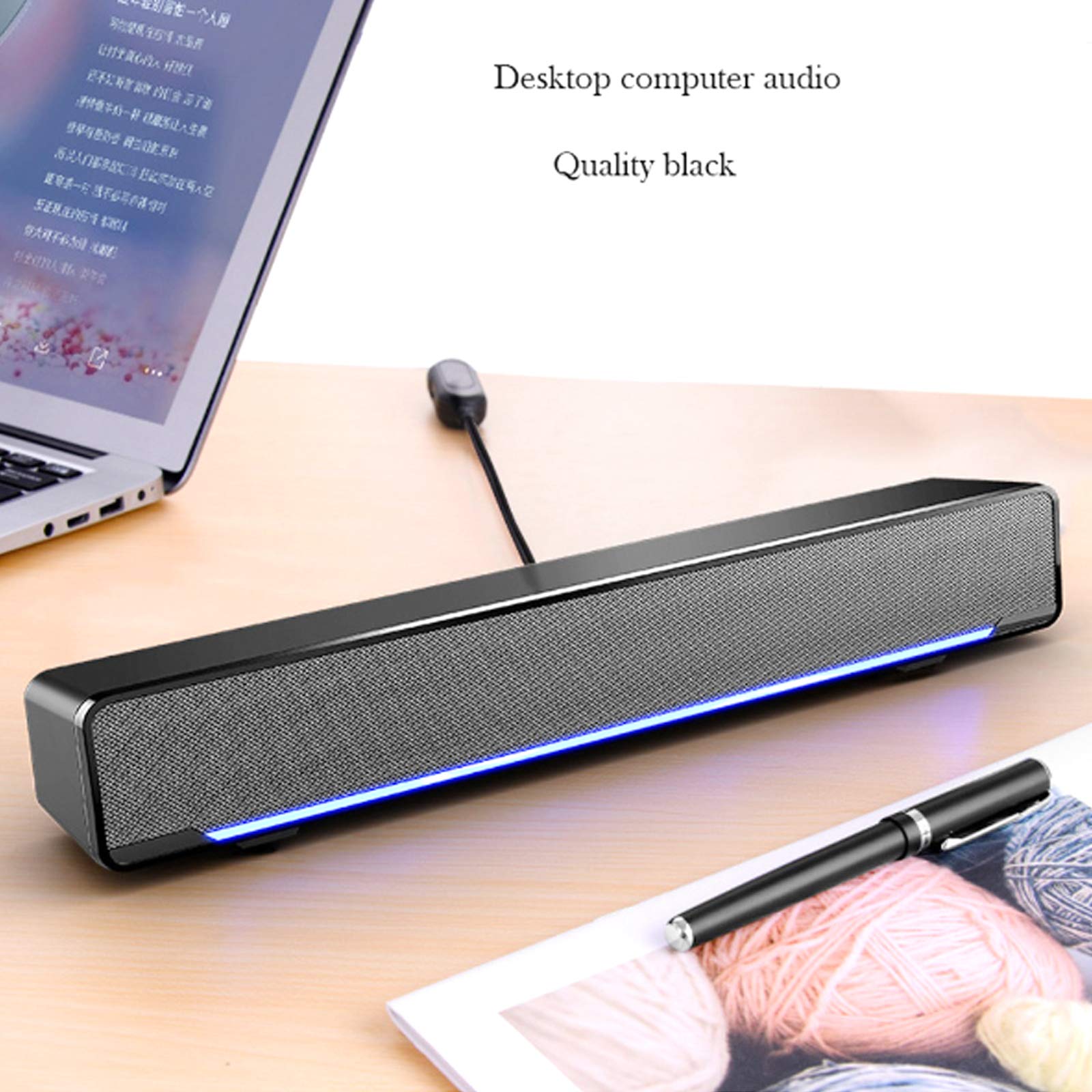 Sound Bar Przewodowy Bezprzewodowy dźwięk przestrzenny 3D Soundbar 2.0 Kanał, Głośnik audio Bluetooth do telewizora, Złącze HDMI ARC/Optyczne/Aux/USB Głośnik Bluetooth, Czarny The New