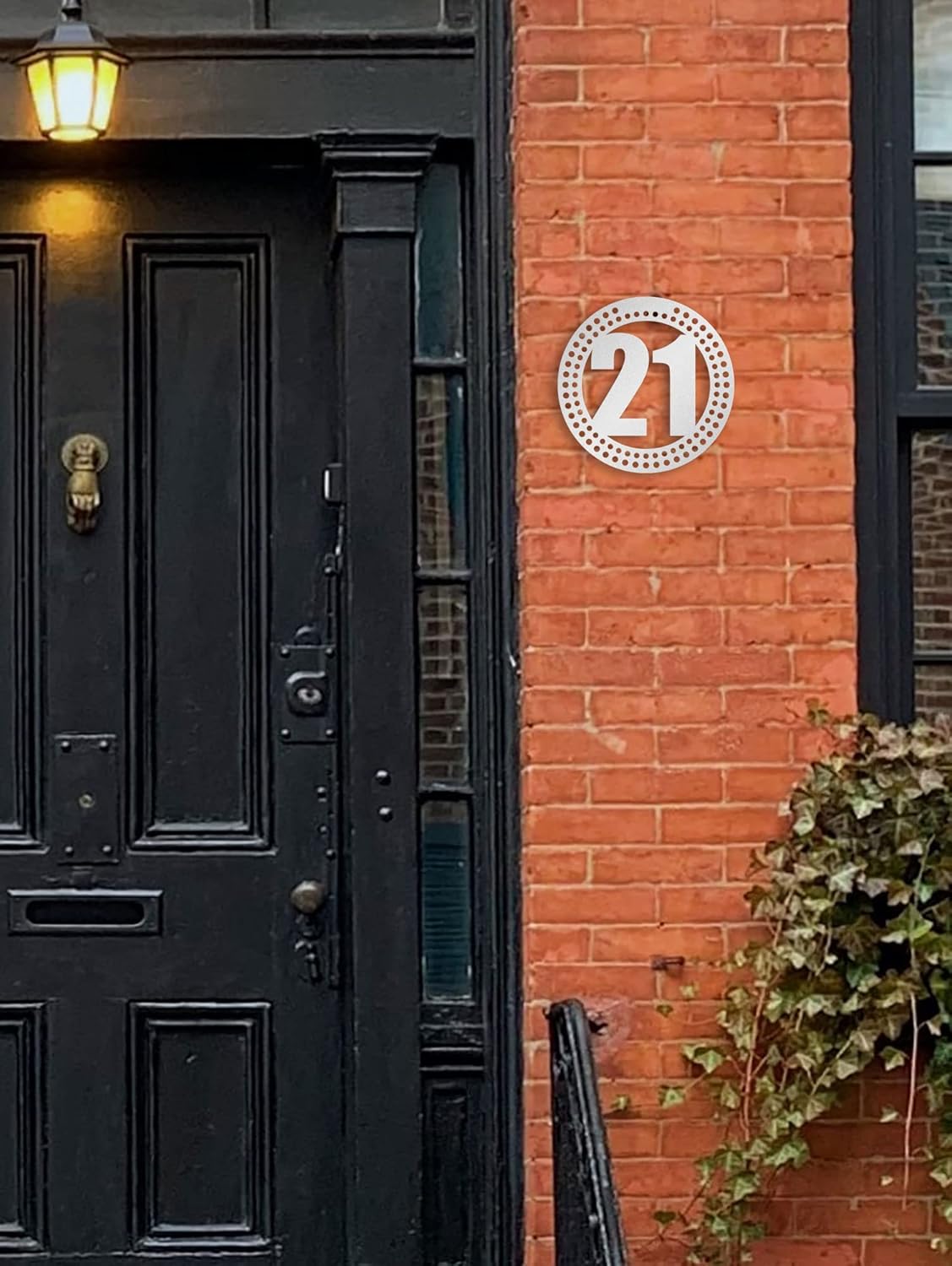 Metal Address Number Sign Wall Art and Decor, Modern Address Plaque Metal Wall Art, Outdoor Home Decoration, New Home, Housewarming Gift (Round Address Sign)