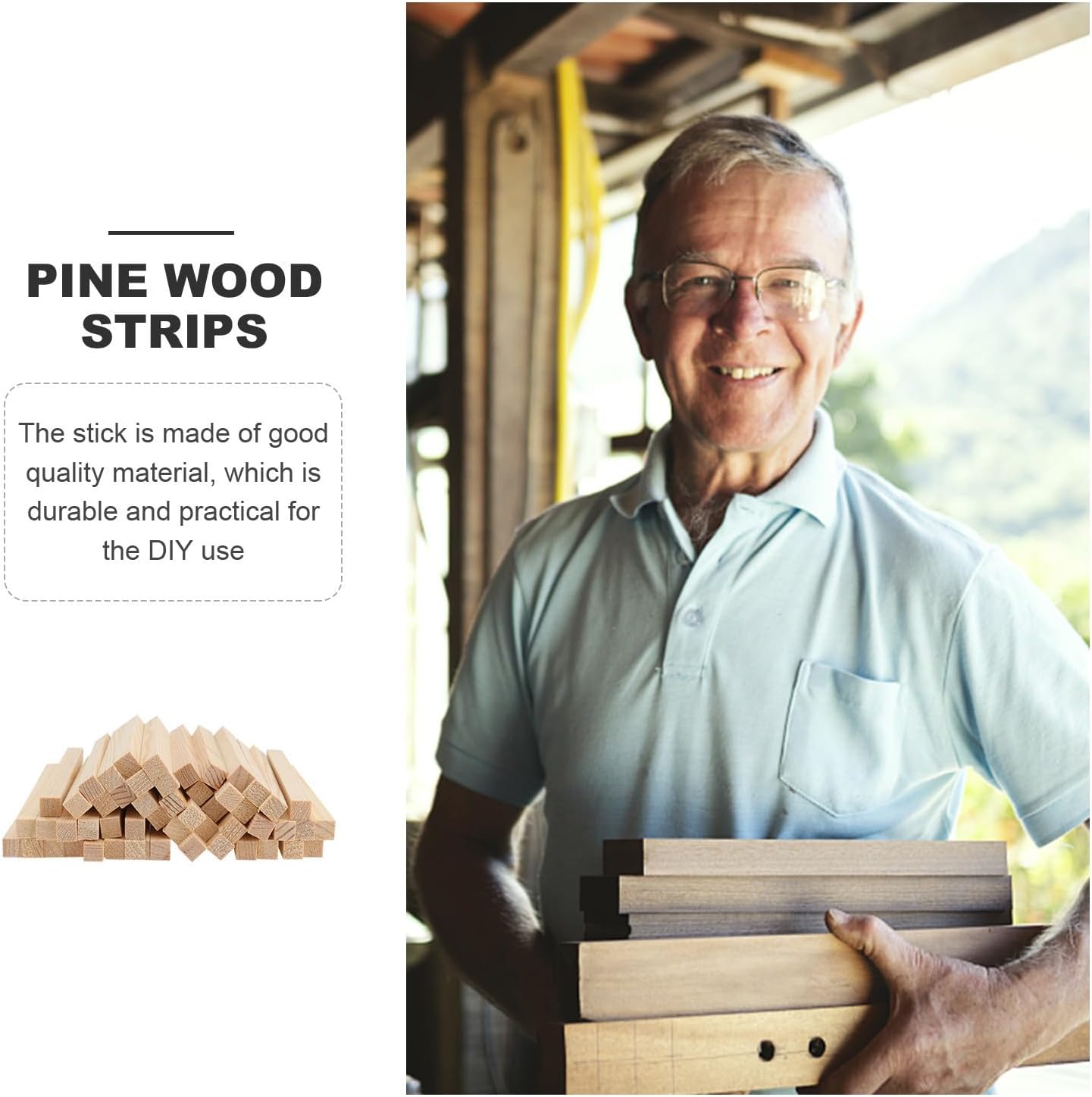 50pcs DIY Wooden Sticks, Paintable Wood Craft