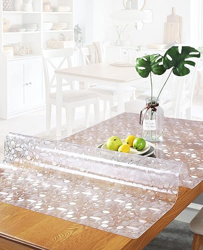 HQYG Protector de mesa de plástico transparente impermeable para escritorio, protector de plástico transparente para mesa, mantel de vinilo de PVC,