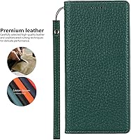 Vista 46 de iCoverCase Funda tipo cartera compatible con iPhone 13 Pro Max con ranuras para tarjetas, funda magnética de piel auténtica con bloqueo RFID, Naranja