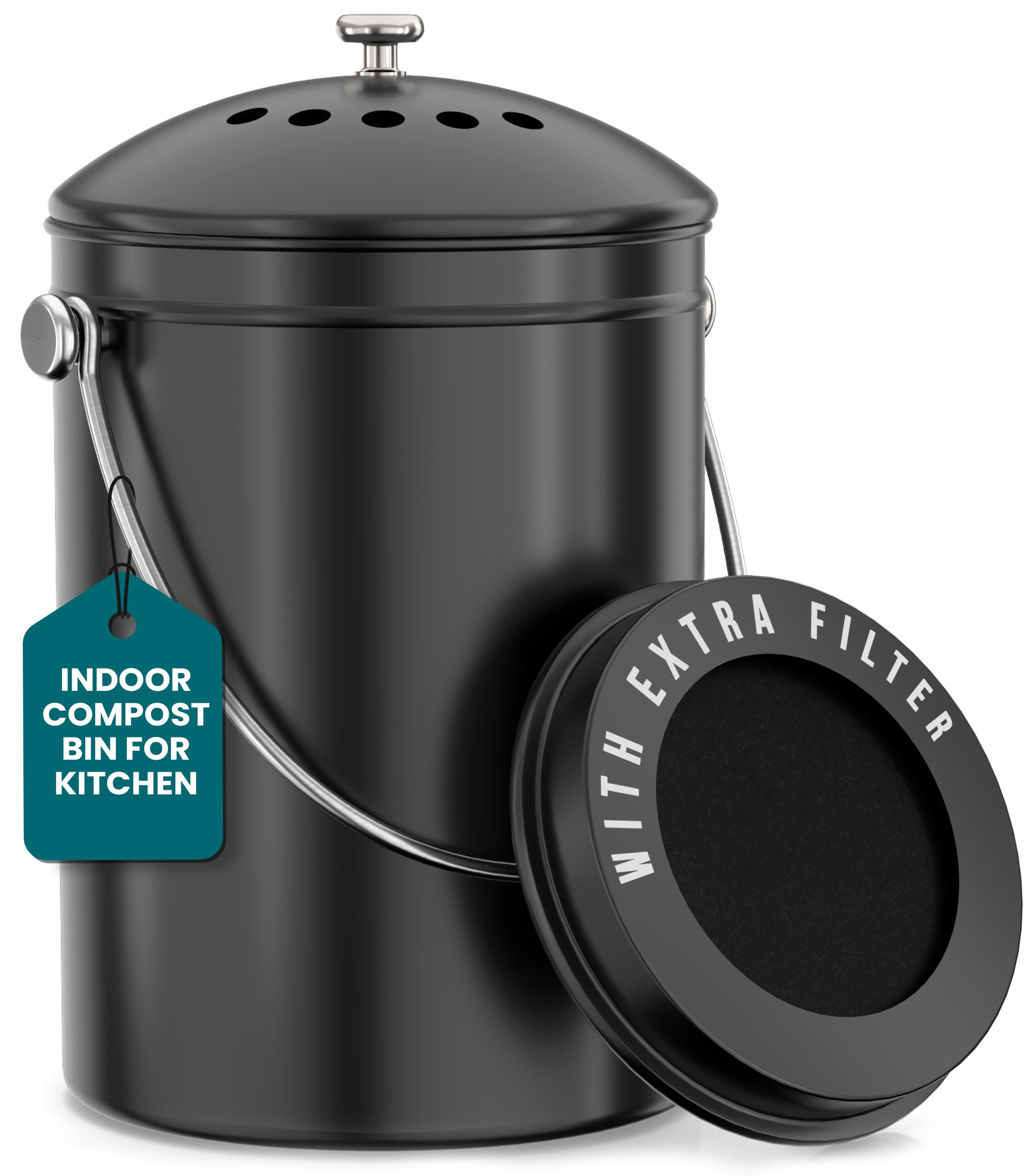 Countertop Compost Bin - Stainless Steel -7