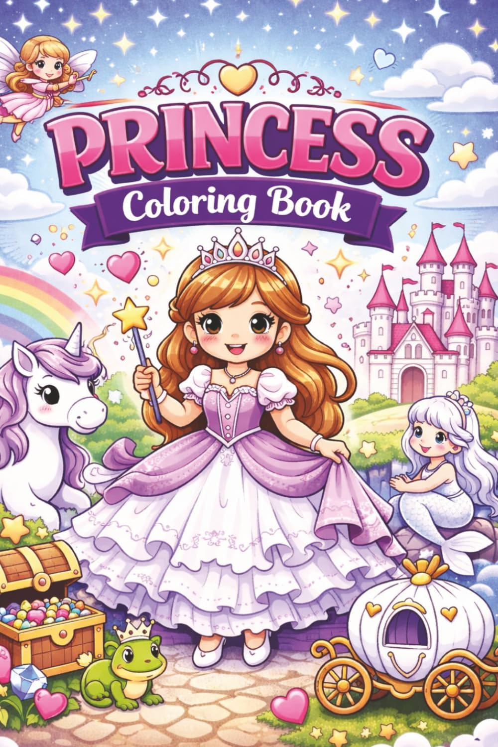 Princess Coloring Book for Kids Ages 2–8: Cute Magical Princesses, Unicorns, Castles & Fun Fantasy Coloring Pages for Girls: A Fun and Enchanting ... Worlds (Little Princess Coloring Adventures)