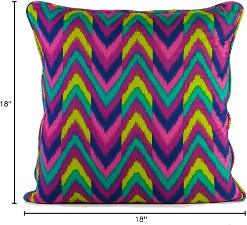 Miniatura 2 de Almohada, estampado de zigzag morado pavo real