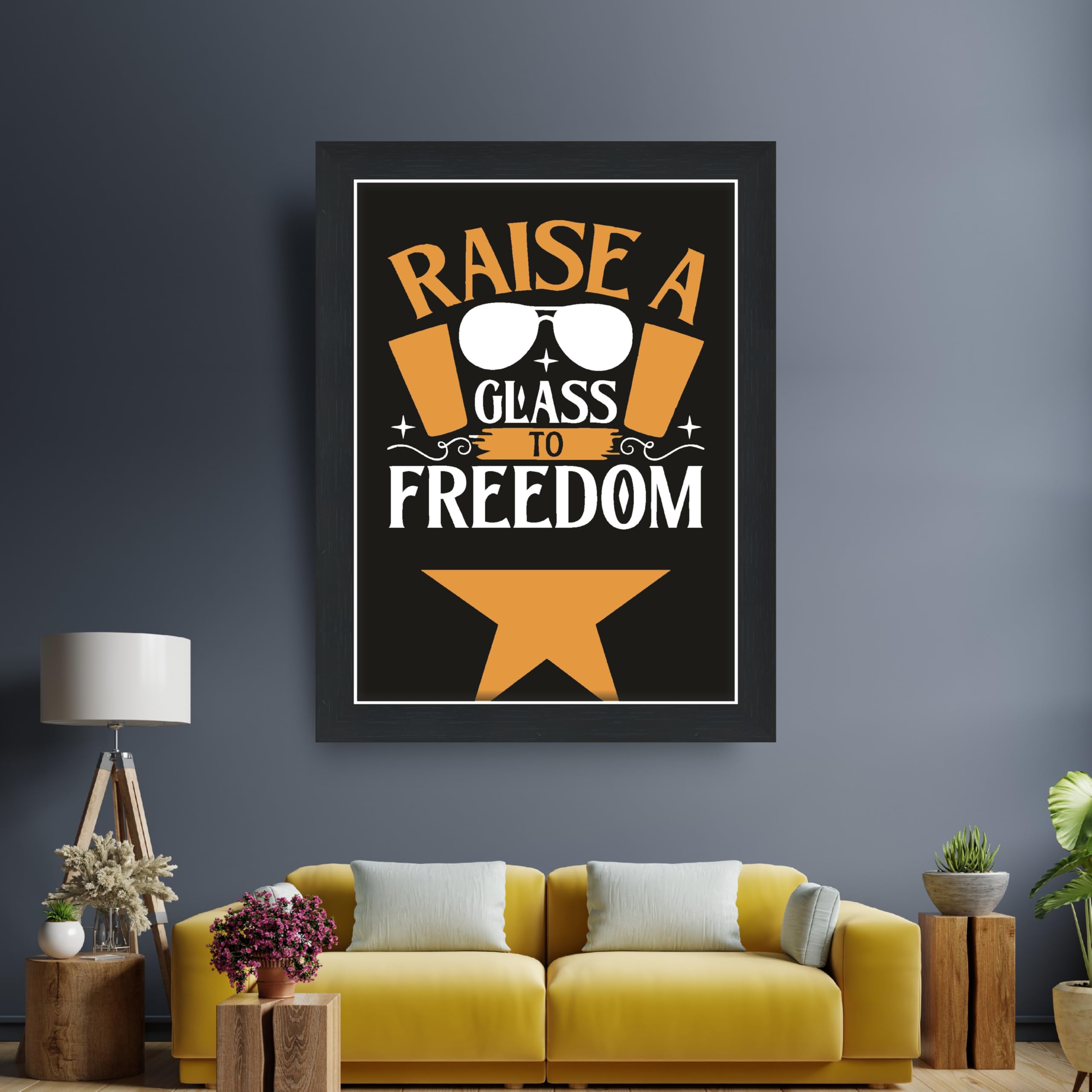 Hamilton Raise A Glass To Freedom Quotes 9.25 by 12.8 in Black…