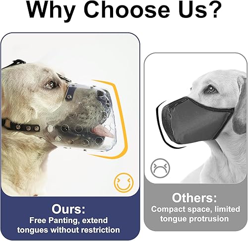 Miniatura 4 de Mayerzon Dog Muzzle, Basket Muzzle for Small Medium Large Sized Dogs, Muzzle for Dogs to Prevent Biting for Grooming Scavenging, Breathable Muzzle
