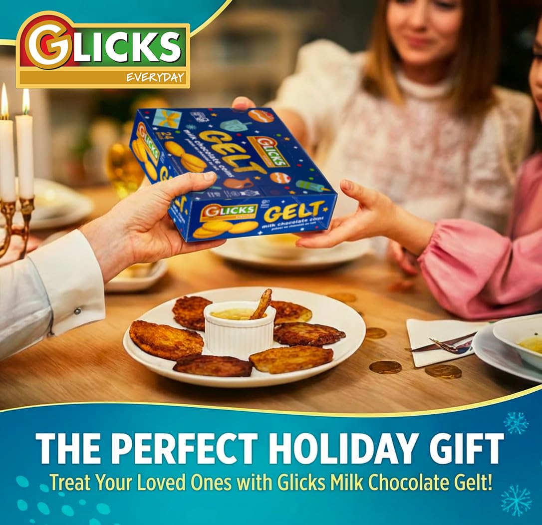 Glicks "Real" Milk Chocolate Gold Coins, Bulk Pack (48 Bags - 144 Total Coins) | Hanukkah Chanukah Gelt | Kosher Milk Chocolate | Gluten Free | Product Of Israel | Dairy Chalav Yisroel