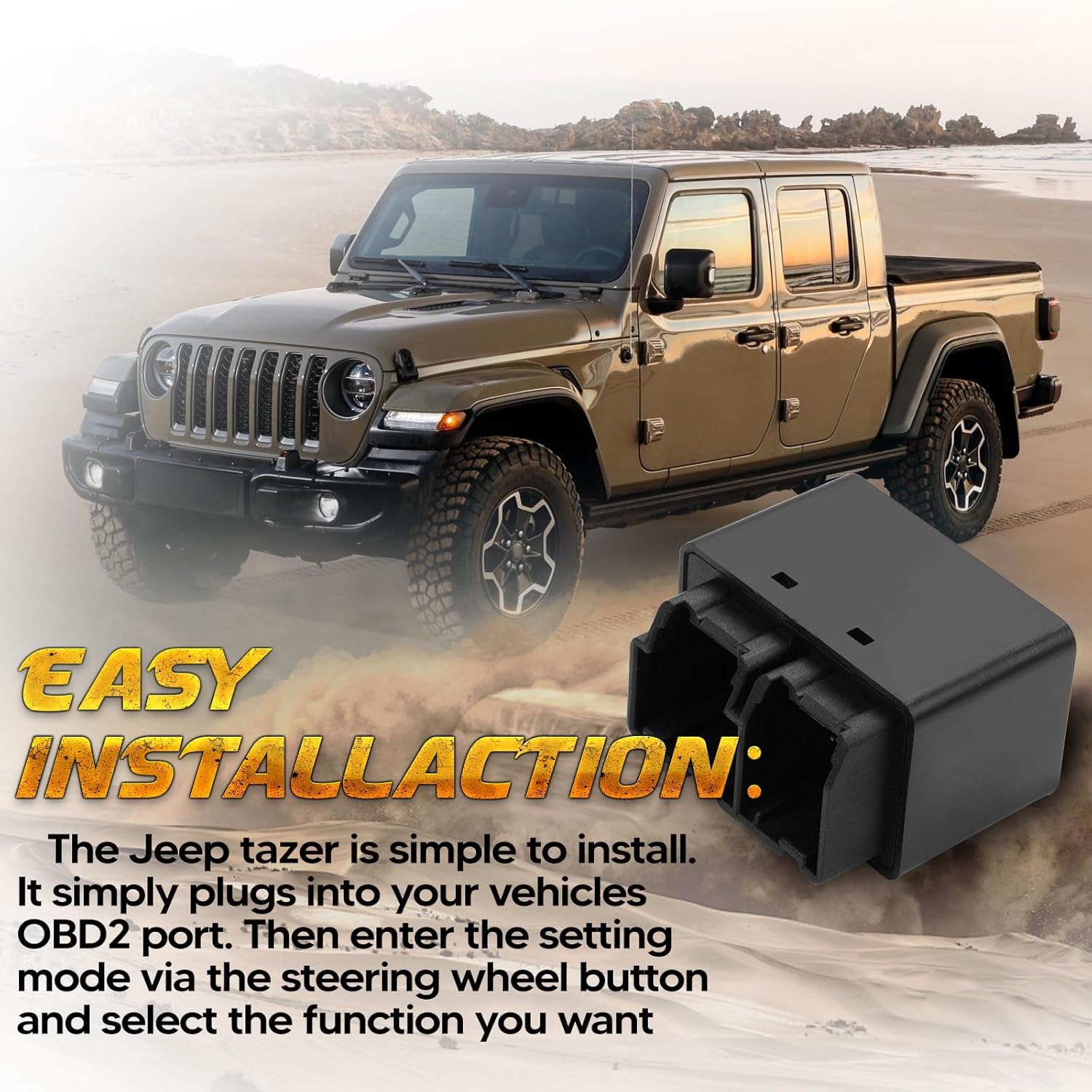 Tazer Mini Programmer Calibration Module Fit for 2018-2024 Jeep Wrangler JL, 2020-2024 Jeep Gladiator JT and 2021-2024 Jeep Wrangler 4XE