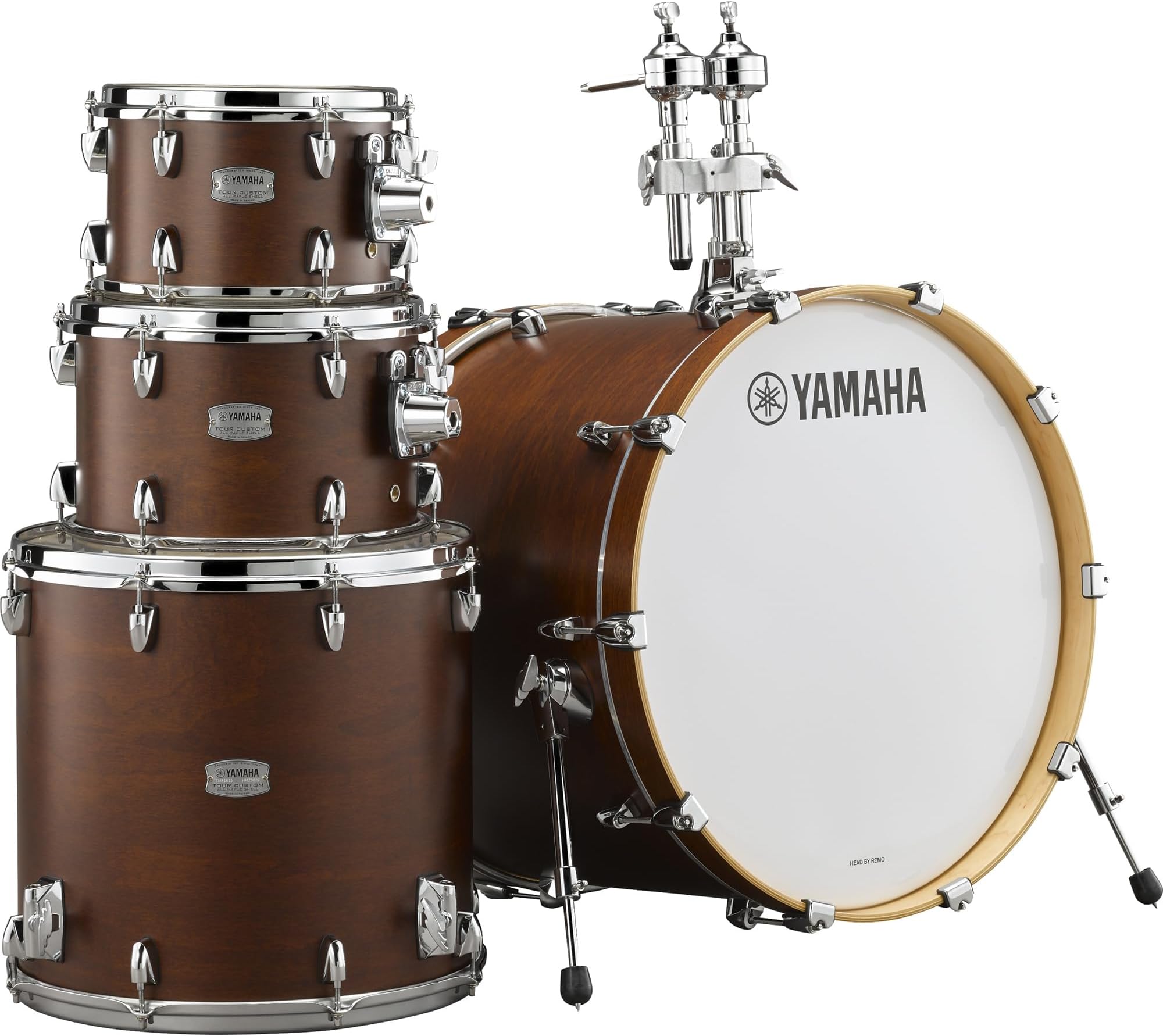 Yamaha Tour Custom Maple 4pc Standard Shell Pack, Chocolate Satin