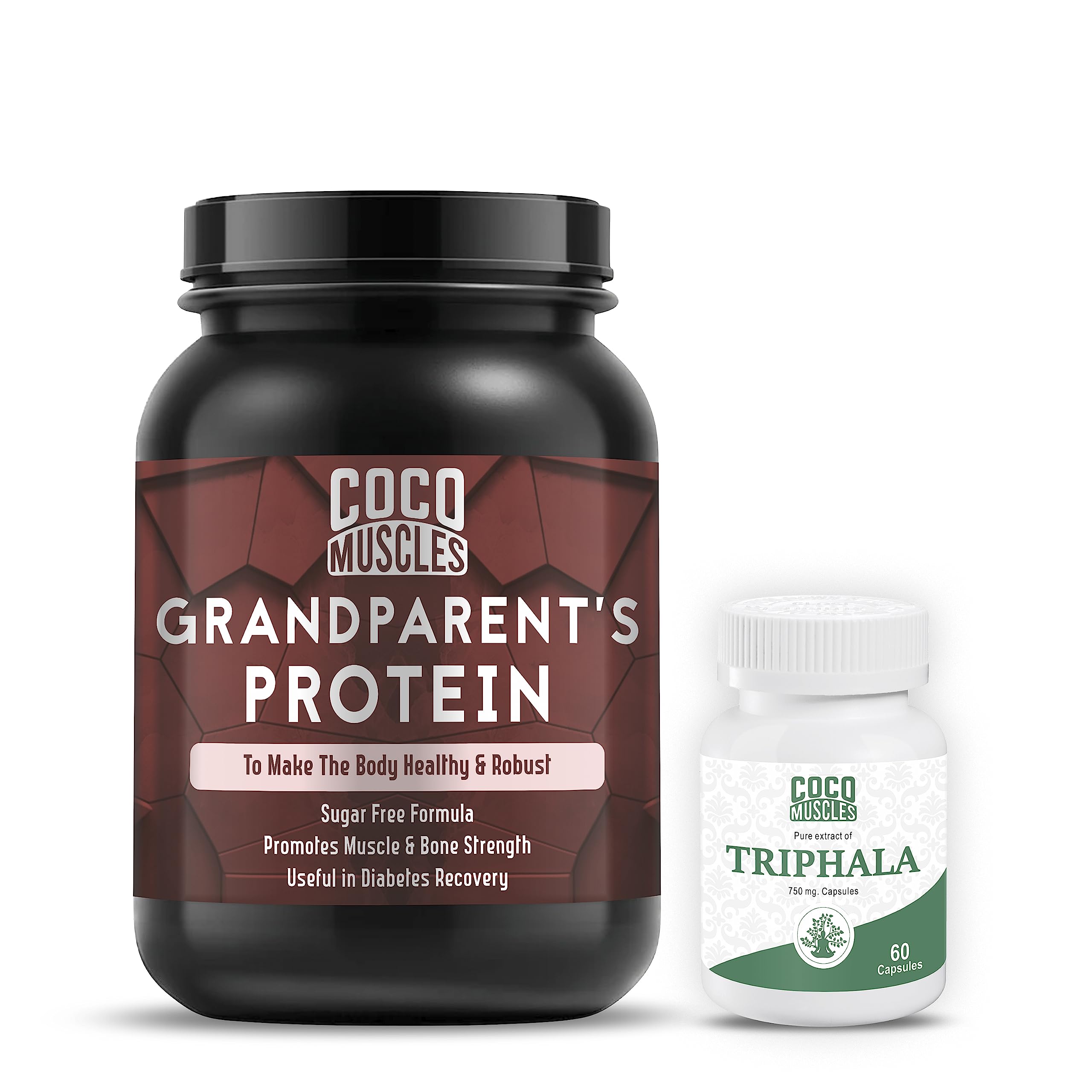 Coco Muscles Protein Powder Supplement for Grandparents, Senior Citizens | Protein Powder for Elders, 40+ & Old Age Men & Women ||WITH FREE Triphala Capsules Helps With Gut Health, Constipation ||-1KG (B0CBKMF6DQ) Amazon Price History, Amazon Price Tracker