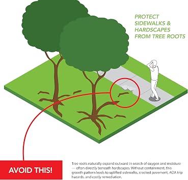 DeepRoot Tree Root Barrier, 24x12, 40-Panel Pack, 80 Linear Ft, USA | Professional-grade root shield for sidewalks, driveways & patios. Made in the USA. Ideal for landscapers and contractors