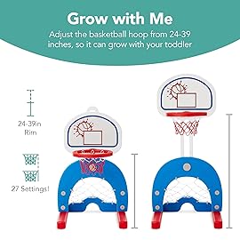 Best Choice Products 3-in-1 Toddler Basketball Hoop Sports Activity Center Grow with Me Indoor Outdoor Adjustable Play Set for Game Room, Kids, Children w/Soccer Goal, Golf, Stickers