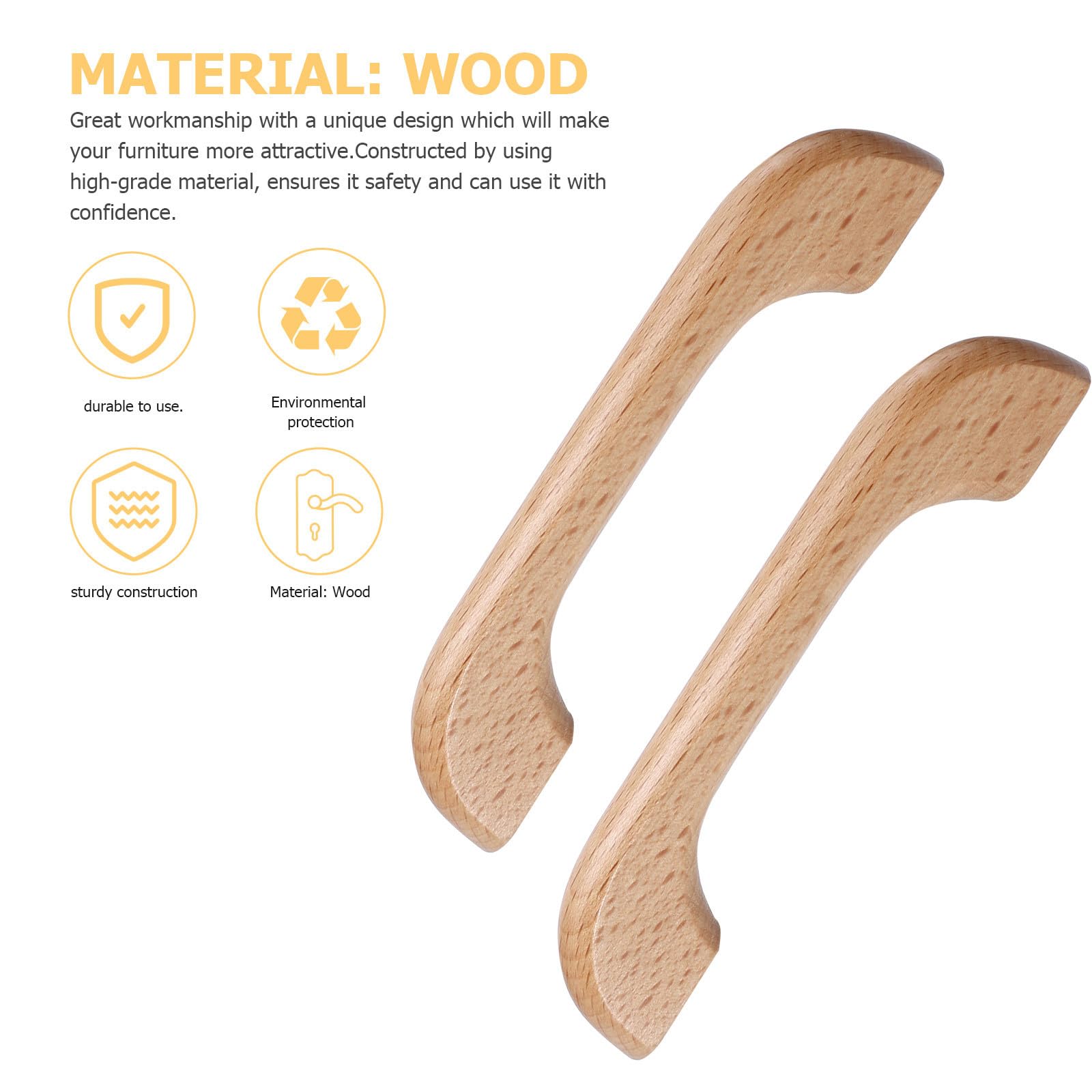 6 Pezzi Maniglia per Mobili in Legno, Pomello Cassetto, Interasse 96mm, Marrone, per Cassapanca e Porta, Soggiorno e Camera da Letto