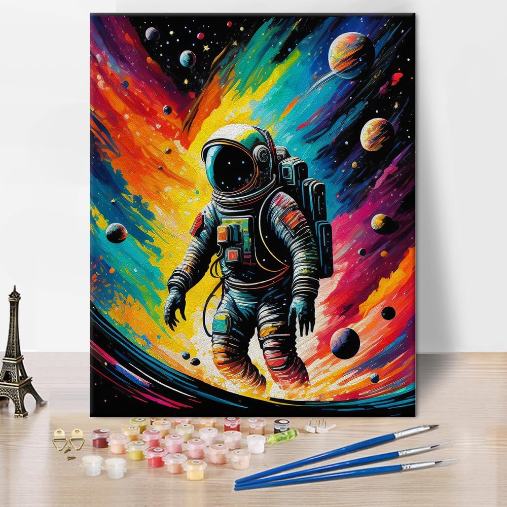 Amazon.com: DIY Astronaut Paint by Numbers for Adults - Nebula and ...