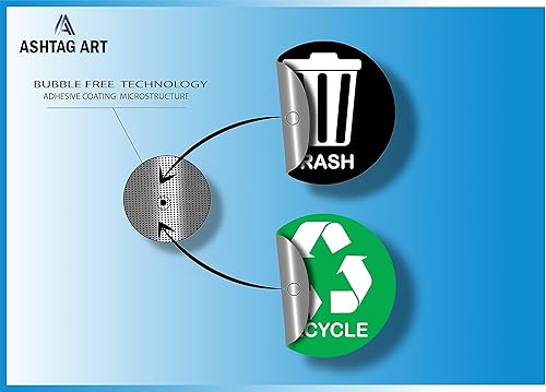 Miniatura 3 de Organiza la basura y el contenedor de reciclaje utilizando nuestras calcomanías duraderas de reciclaje. Cada uno mide un radio de 5 x 5 pulgadas