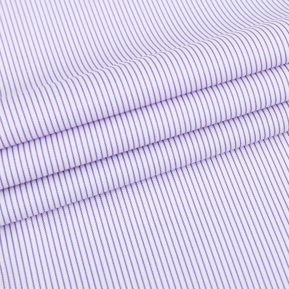 DOKKIA Men's Casual Long Sleeve Vertical Striped Button Down Dress Shirt - Image 6