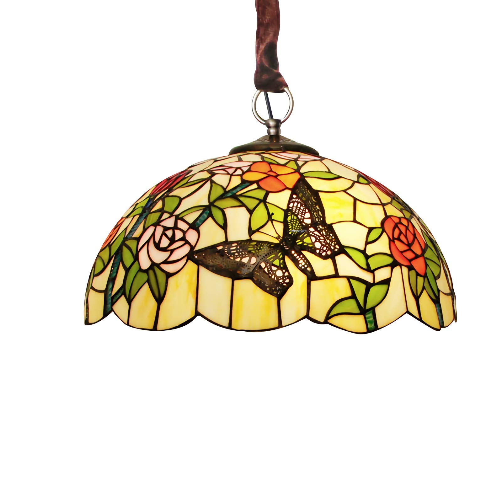 Plafonnier Tiffany chambre vitrail coloré pour ambiance douce