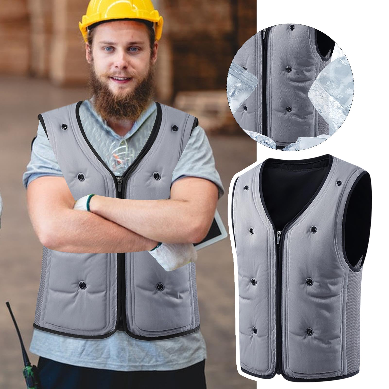 Gilet Rafraîchissant, Confort Thermique pour Temps Chaud, Vêtement Réutilisable Mixte Adulte pour Sports Extérieurs, Cyclisme, Course, Jardinage et Pêche