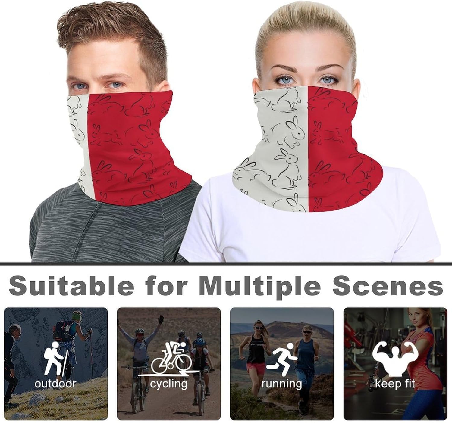 Malta Bunny Flag Unisex Neck Gaiter Face Scarf Cover Sun Hoods for Outdoor Hiking Skiing