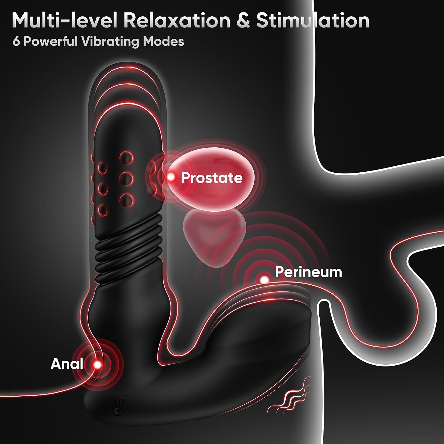 BEISAR Prostate Massager Anal Toys - 3 Rotating Ring Vibrating Butt Plug Anal Vibrator Gay Male Sex Toys for Men with Heating, 3 Thrusting Dildo 6 Vibration Anal Plug Adult Toys with Remote Control
