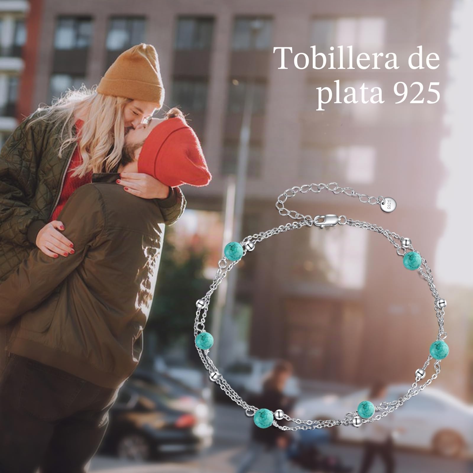 YFN Tobillera de perlas para mujer, plata de ley 925, ajustable, con cuentas de perlas en capas, pulsera de tobillo para playa, regalo de joyería
