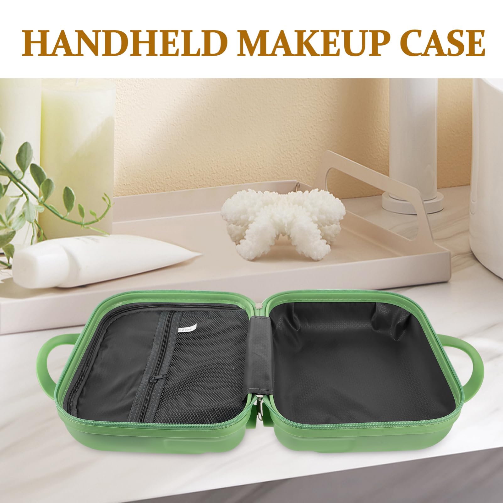 GALPADA Portable Makeup Luggage Case Hartschalen-Kosmetiktasche Für Damen Leicht Und Wasserfest Für Und Aufbewahrung Elegantem Matcha