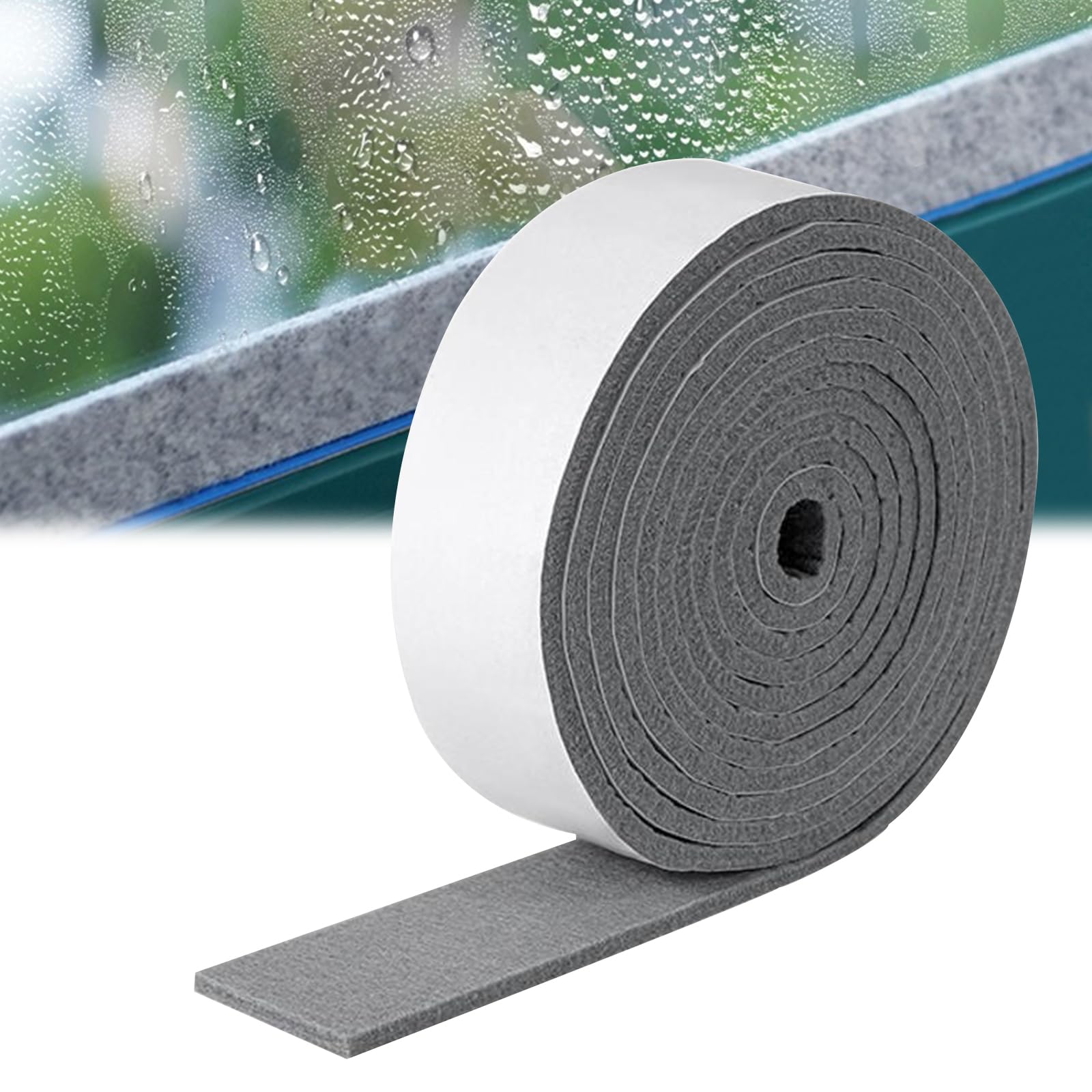 Xmshyodsm Grey Condensation Absorbers Strip, 3 Cm X 4 M Windows Absorbent Strips Anti Condensation Strips Self Adhesive Tape Window Moisture Absorbing Strip For Windows, Glass Doors & Boats (Grey)