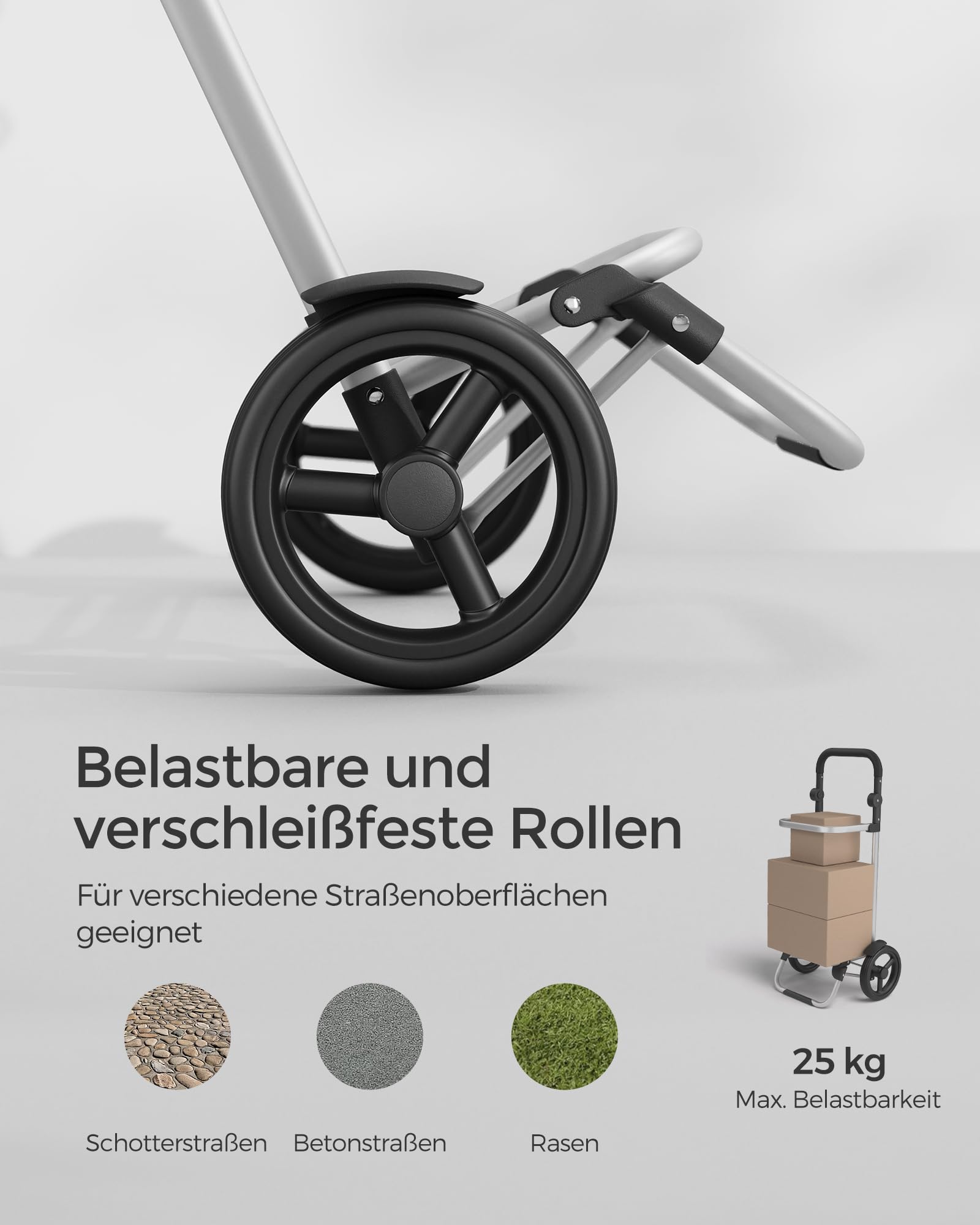 SONGMICS Einkaufstrolley, Trolley, Einkaufswagen mit Kühlfach, groß, 35 Liter, klappbar, Einkaufstasche mit Rollen, Tasche abnehmbar, schwarz KST03BK